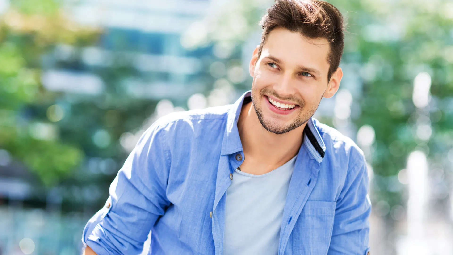 a man smiling for the camera