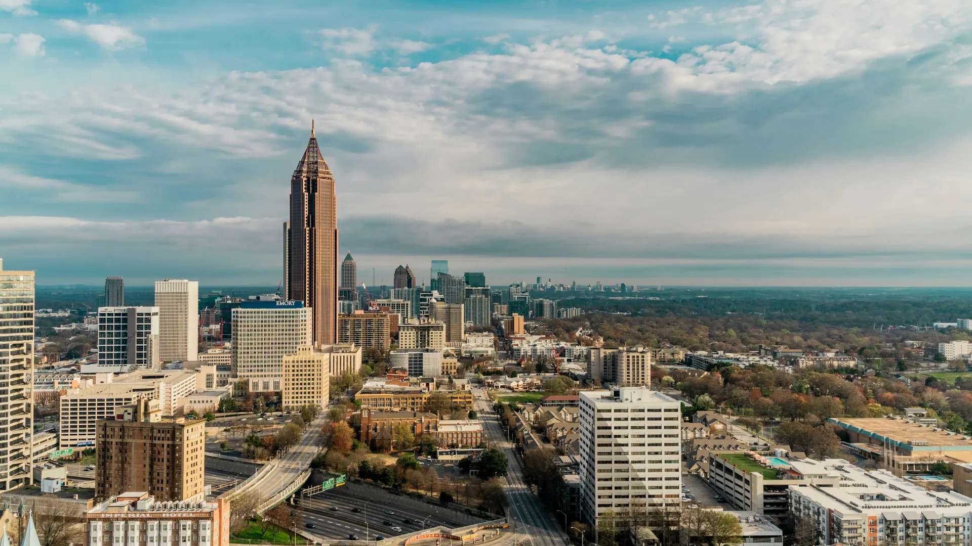 a city with tall buildings