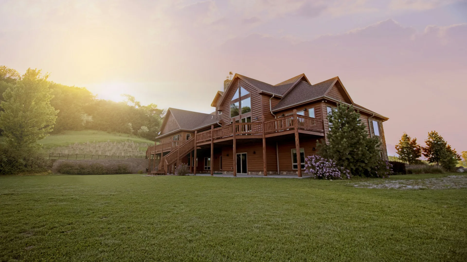 a house with a grass yard