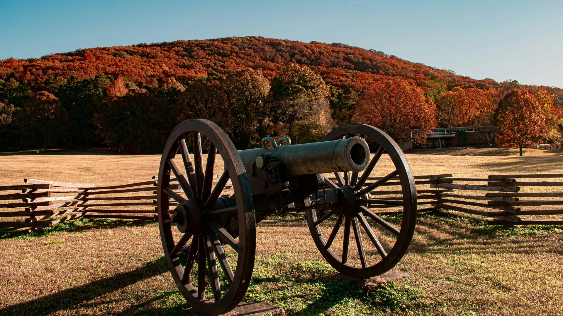 a cannon on a wooden stand