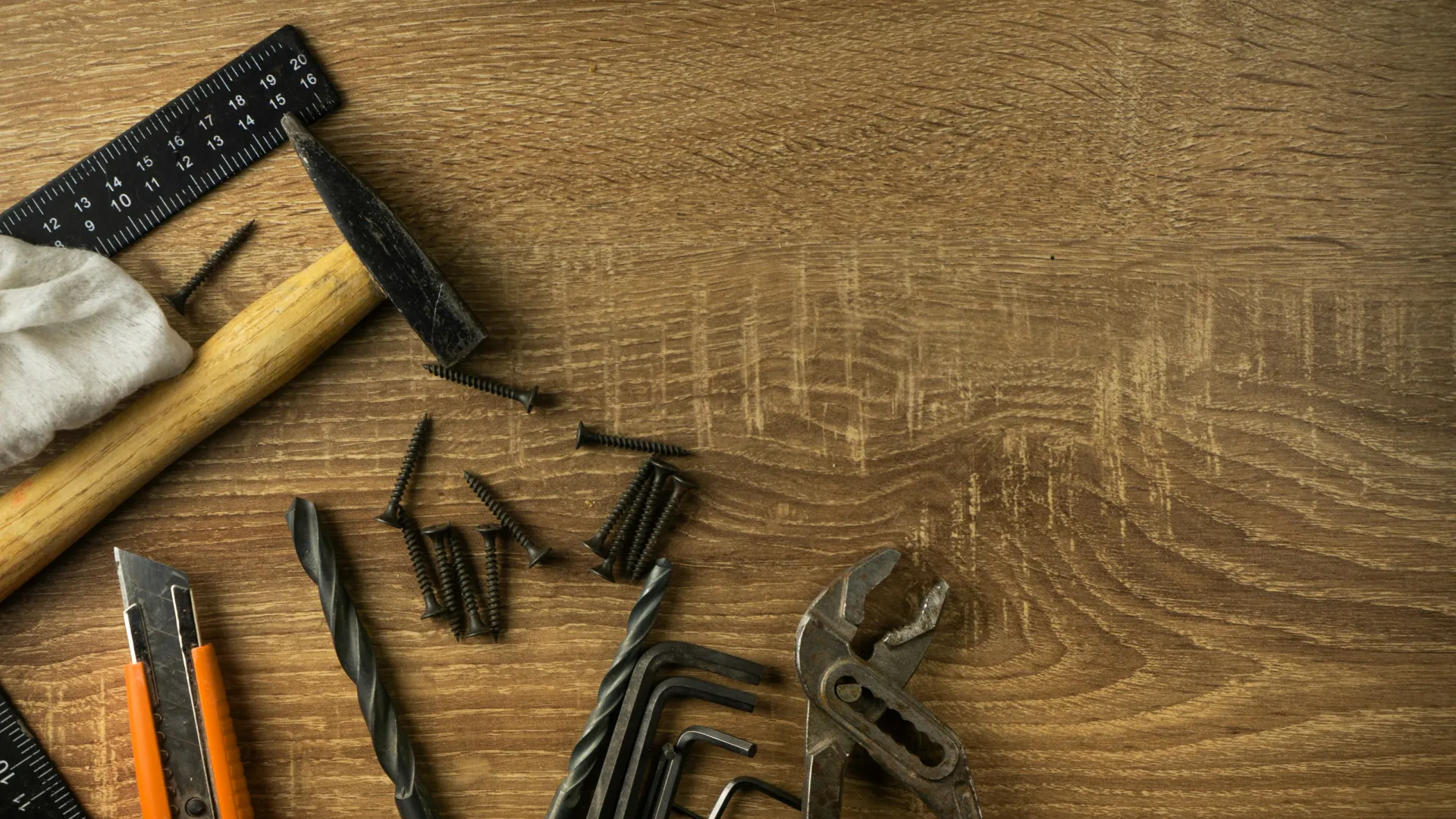 a group of tools on a table