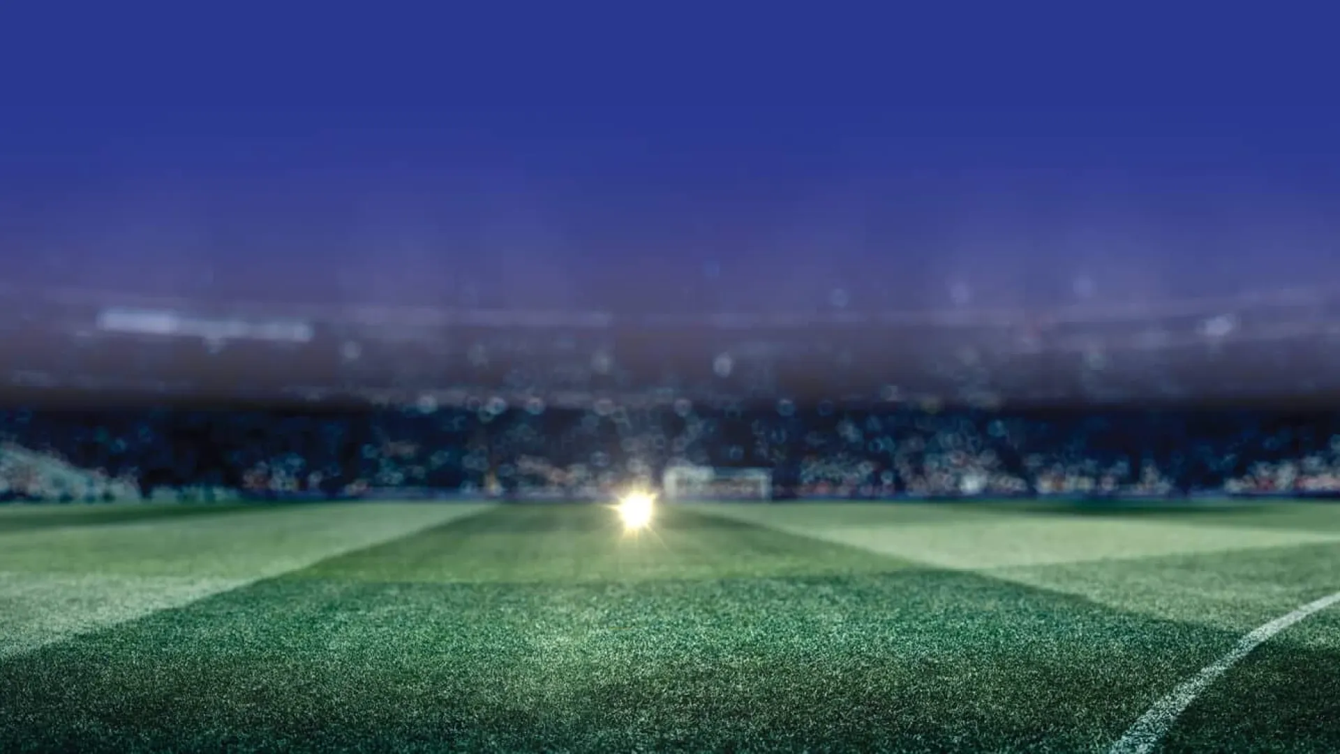 a football field with a bright light