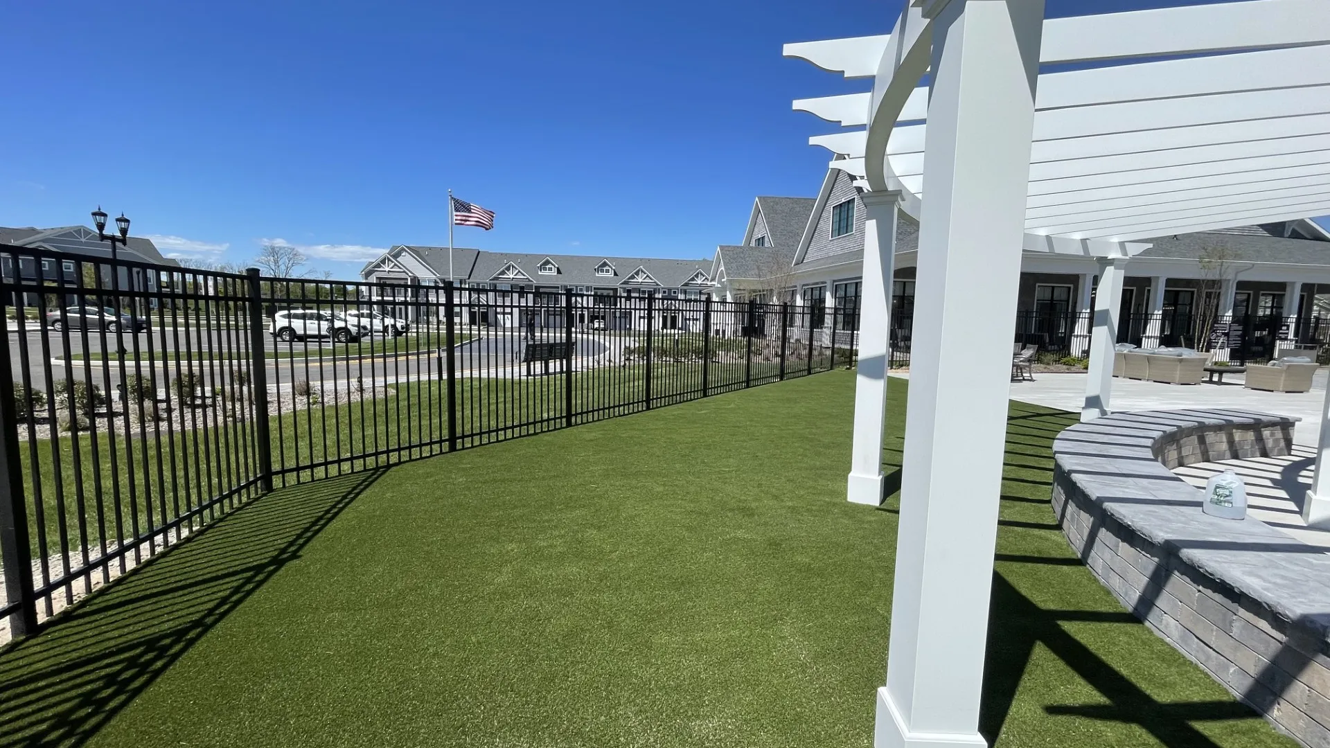 a large white gazebo in a grassy area