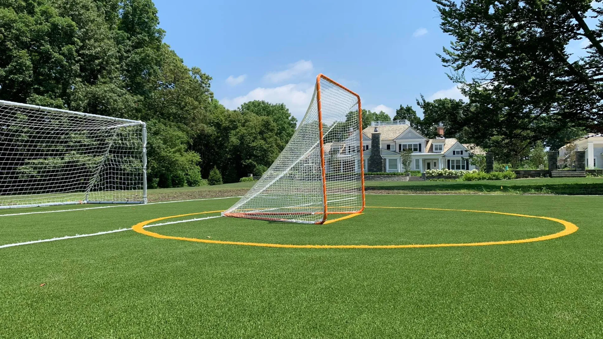 a football goal on a field