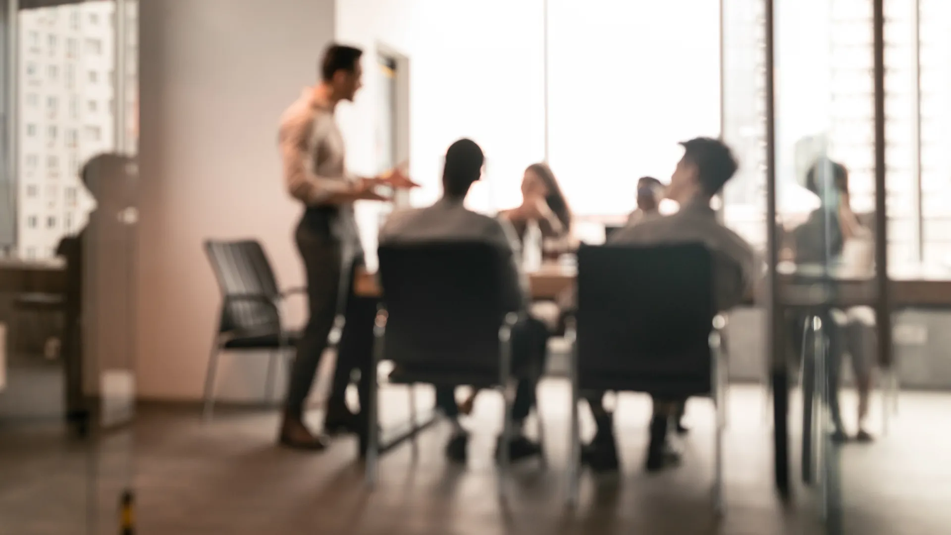 a group of people in a room