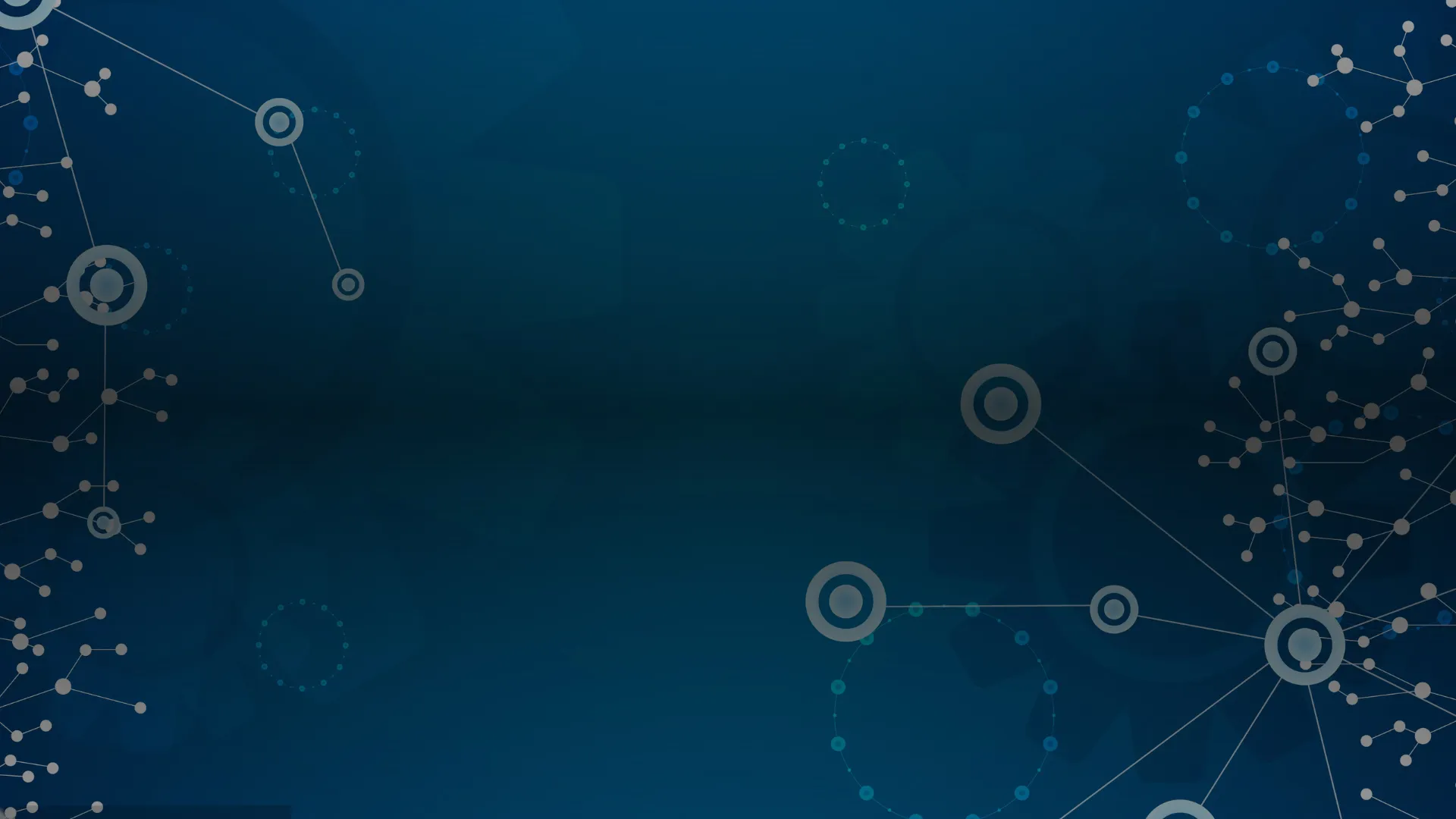 Abstract blue background with interconnected circles and lines representing technology and connectivity.