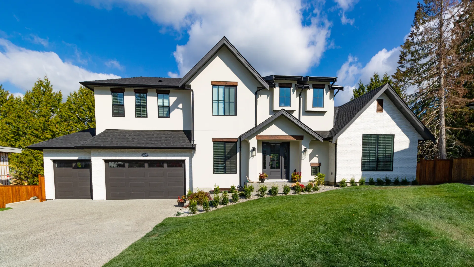 a house with a green lawn