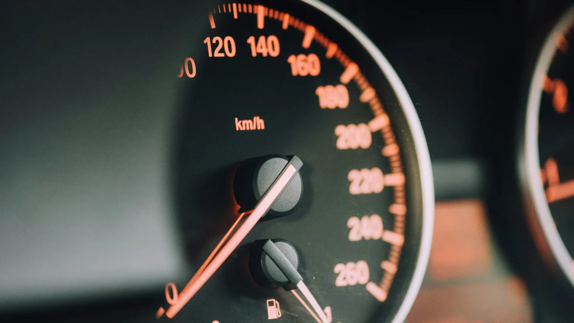 a close up of a speedometer