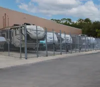 a building with a fence around it