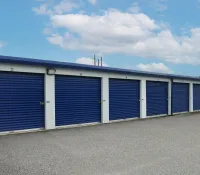 a row of garage doors