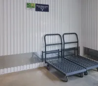 a shopping cart on a sidewalk