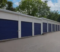 a row of garage doors