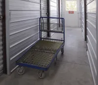 a shopping cart in a room