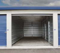 a building with garage doors