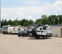 a group of vehicles parked outside