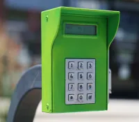 a green and white phone