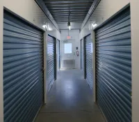 a hallway with doors