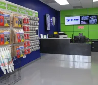 a store with a counter and shelves