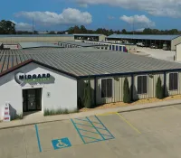 a building with a solar panel