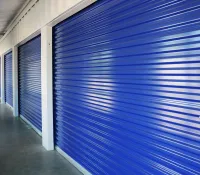 a wall with blue and white stripes