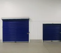 a row of garage doors