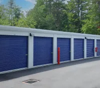 a row of garage doors