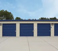 a group of garage doors