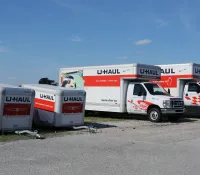 a group of white trucks