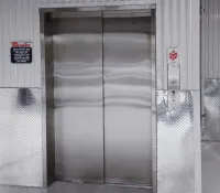 a row of metal lockers