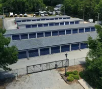 a building with a parking lot