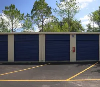 a row of garage doors