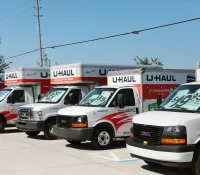 a group of white trucks