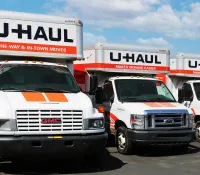 a group of white trucks