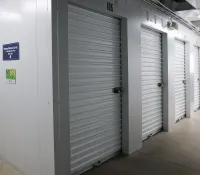 a row of white lockers