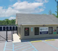 a building with a sign in front of it