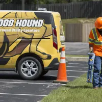 Man from Blood Hound providing underground utility locating services