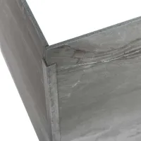 Close-up of a gray stone tile corner detail with a natural textured surface and clean edges