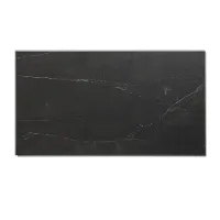 Rectangular black marble tile with subtle white veining and polished finish.