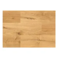 Light natural oak wood floor planks with visible grain and knots in a smooth finish pattern.