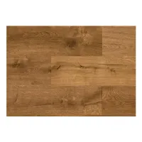Close-up of warm brown wood flooring with natural grain patterns and knots in a smooth matte finish.