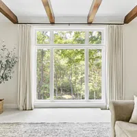 a room with a window and a plant