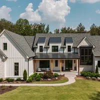 a large house with a lawn