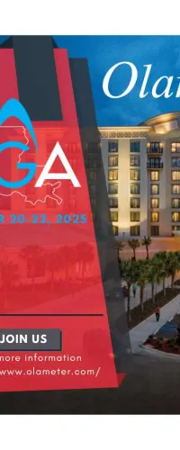 Olameter LG A conference invitation with hotel night view, October 20-22, 2025, join us, website link included