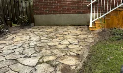 Thumbnail control image for Outdoor stone patio after Men In Kilts York Region pressure washed the walkway and stones