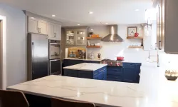 Thumbnail control image for a modern kitchen with stainless steel appliances