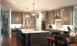 Thumbnail control image for a kitchen with an island in the middle of a room