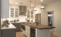 Thumbnail control image for a kitchen with a walnut island top