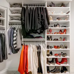 a closet full of clothes