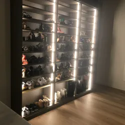 a closet full of shoes