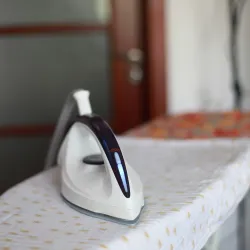 iron on an ironing board